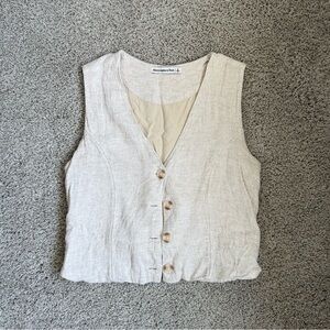 Abercrombie Linen-Blend V-Neck Vest